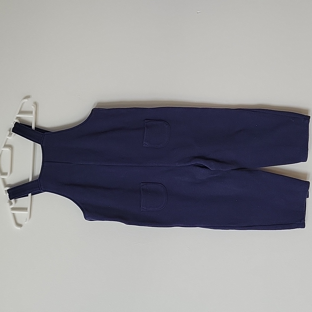 Janie & Jack Navy Knit Overalls, 18/24M - Picture 3 of 3